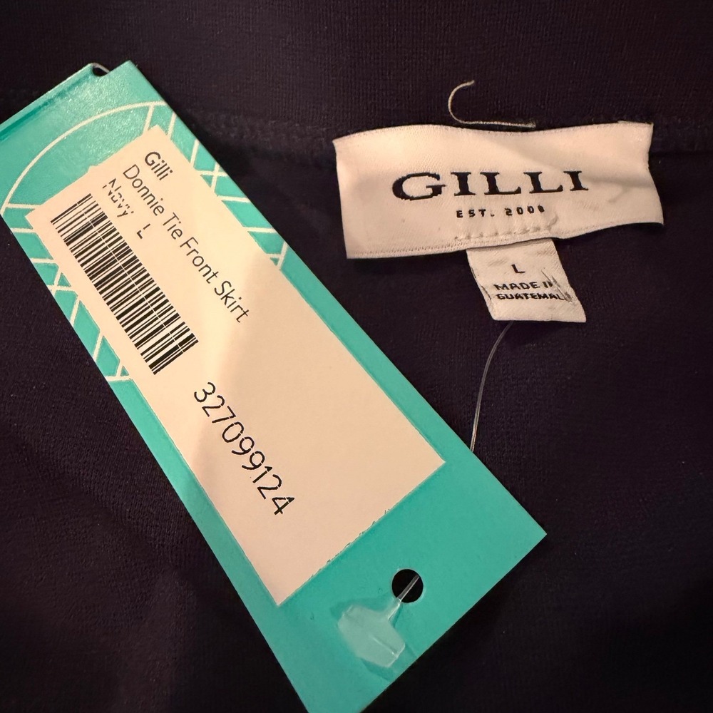 Gilli Donnie Tie Front Stitch Fix Skirt Women's L Navy Career Classic Nautical - Picture 4 of 10